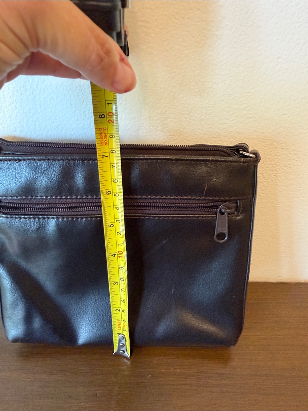 Leather Crossbody Bag - Dark Brown - Picture 3 of 9